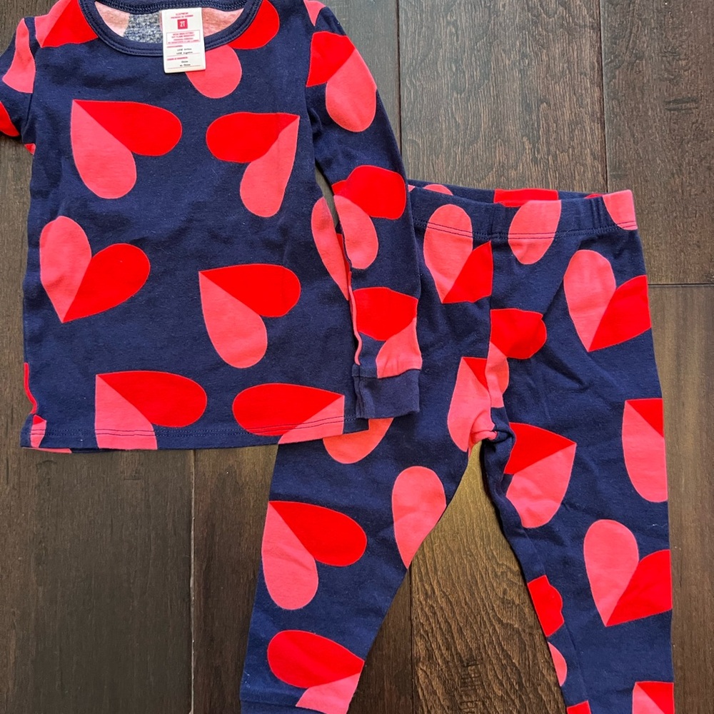 Gender Neutral Target Valentines Navy Blue with Heart Print Pajamas! 100 cotton